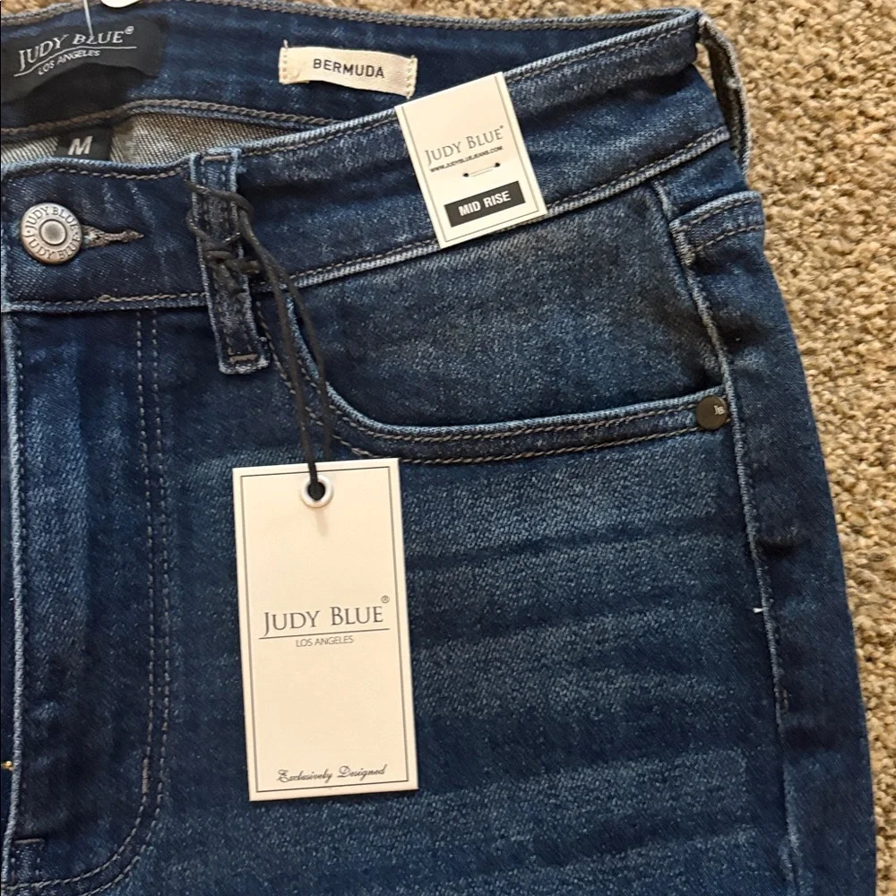 Judy Blue Indigo Denim Shorts - Picture 2 of 11